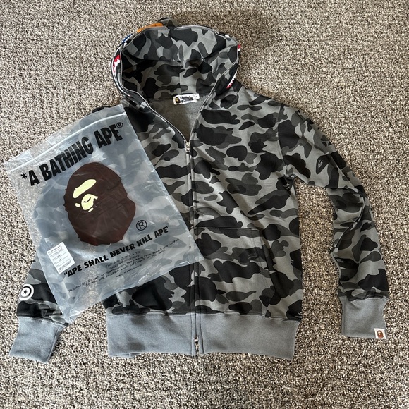 Bape Gray Camo Hoodie - Picture 1 of 3